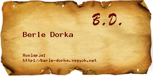 Berle Dorka névjegykártya